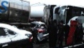 9 araç birbirine girdi: 1 ölü 27 yaralı