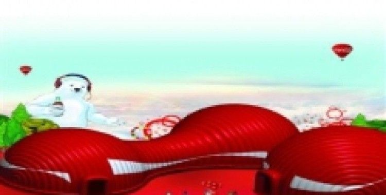 Bi dünya mutluluk bu çadırda Coca-Cola dünyası açılıyor