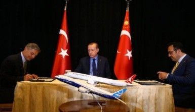 Cumhurbaşkanı Erdoğan, THY-Boeing imza törenine katıldı