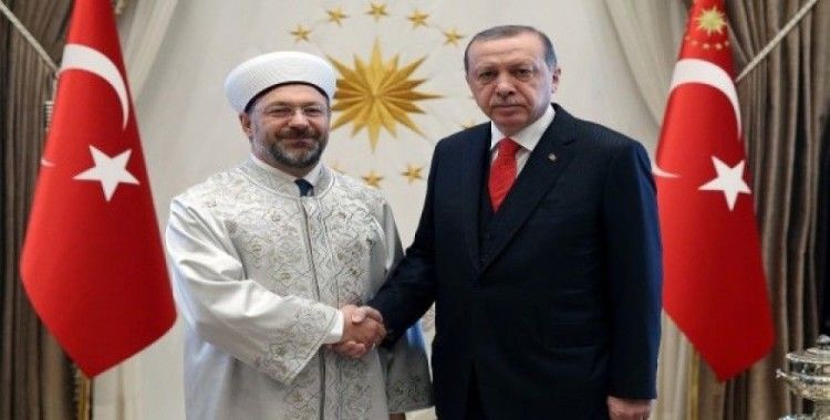 Erdoğan, Diyanet İşleri Başkanı Erbaş'ı kabul etti