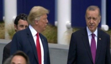 Erdoğan ve Trump aile fotoğrafı çekimine birlikte geldi