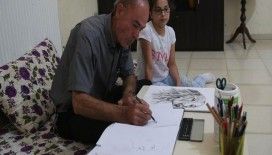 Savaş mağduru ressam Suriyeli çocuklar için çiziyor