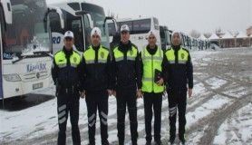 Konya'da otobüslere kış lastiği denetimi