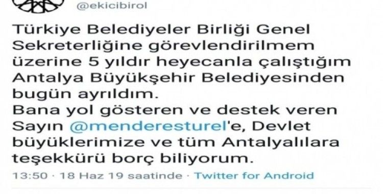 Birol Ekici’ye önemli görev