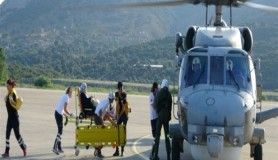 Gökçeada'daki hasta askeri helikopterle taşındı   