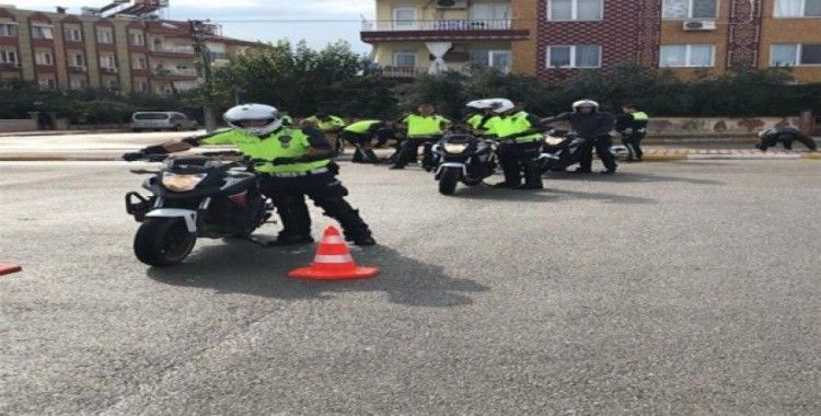 Motosikletli Trafik Polis Timlerine sürüş teknikleri eğitimi verildi