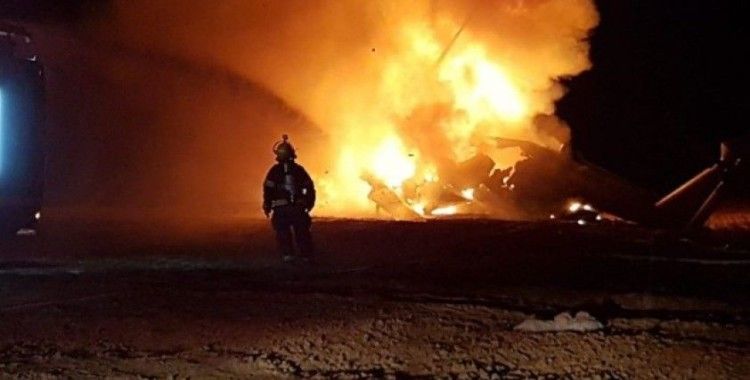 İsrail'de askeri helikopter alev alev yandı