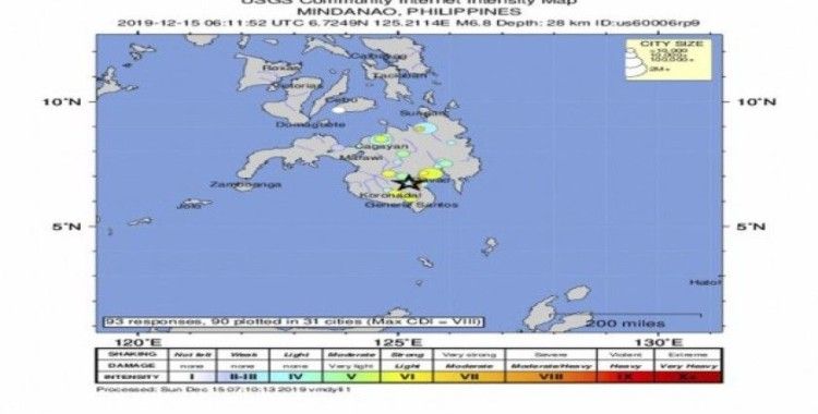 Filipinler’de 6.8 büyüklüğünde deprem