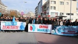 Bolu’da yüzlerce kişi Çin’i protesto etti