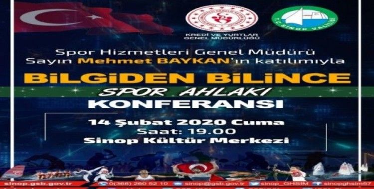 Sinop’ta "Bilgiden Bilince Spor Ahlakı Konferansı" yapılacak
