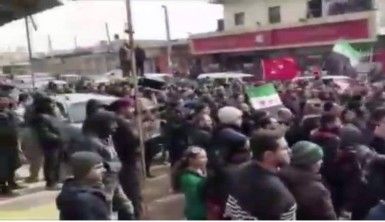 İdlib'de Türk askerine destek gösterisi
