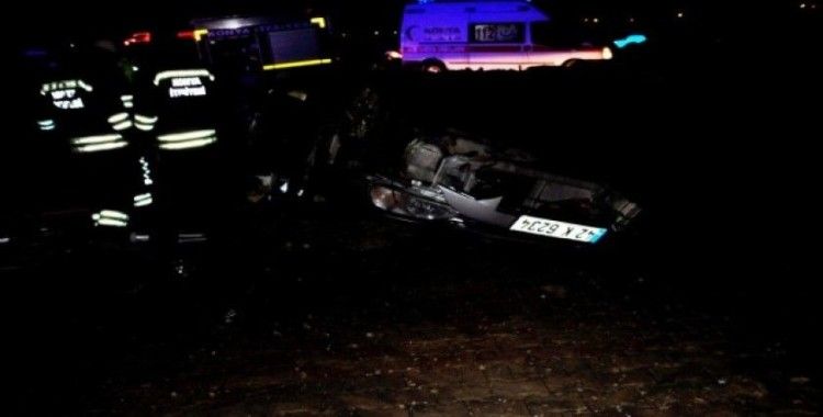 Konya’da otomobil takla attı: 1 ölü, 2 yaralı