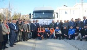 Bilecik'ten Elazığ'a depremzedeler için yardım tırı uğurlandı
