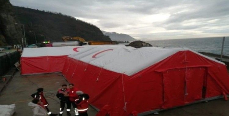 Sarp Sınır Kapısı’nda koronaviris tehdidine karşı 100 yataklı sahra çadırı kuruldu