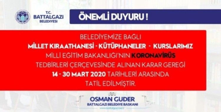 Malatya’da Korona virüs tedbirleri