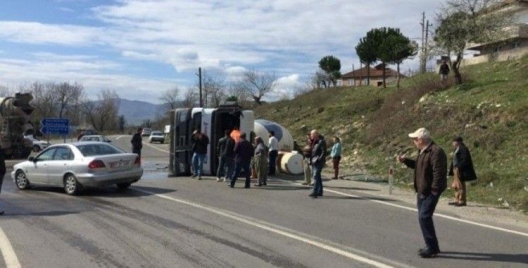 Zonguldak’ta beton mikseri devrildi: 2 kişi yaralı