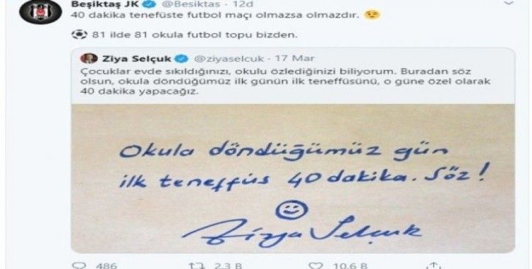 Beşiktaş, 81 ilde 81 okula futbol topu verecek