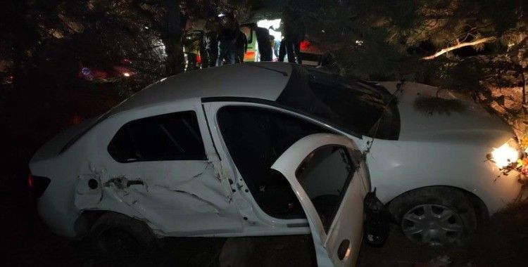 Kontrolden çıkan otomobil ağaca çarpıp şarampole uçtu: 1 ölü 3 yaralı