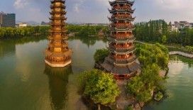 Wuhan'ın simgesi Sarı Turna Kulesi yeniden ziyarete açıldı