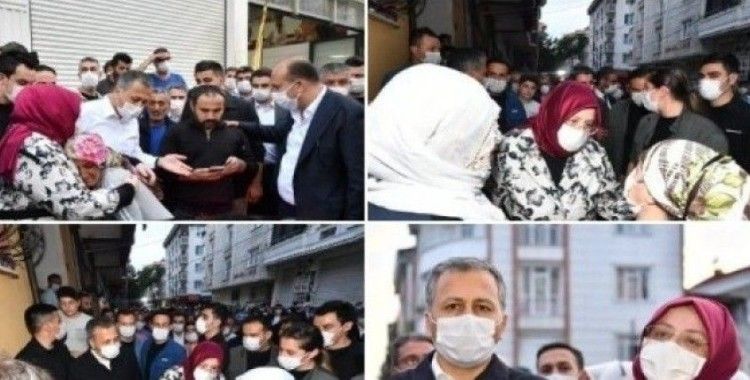 Aile Bakanı ve İstanbul Valisi selden etkilenen vatandaşları ziyaret etti