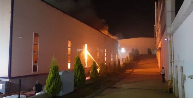 Kocaeli'de spor malzemeleri üreten fabrikada yangın