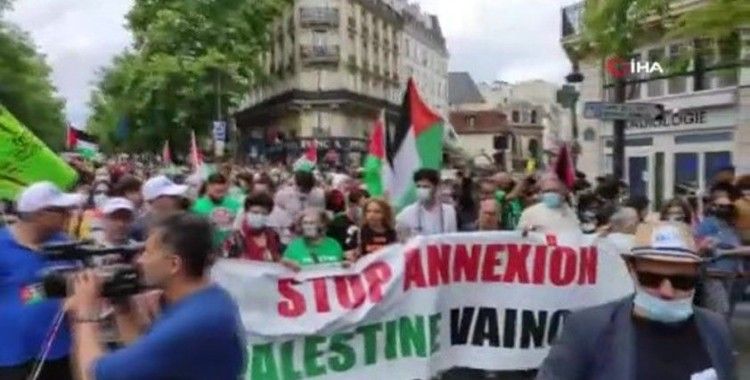 Paris’te İsrail’in ilhak planı protesto edildi