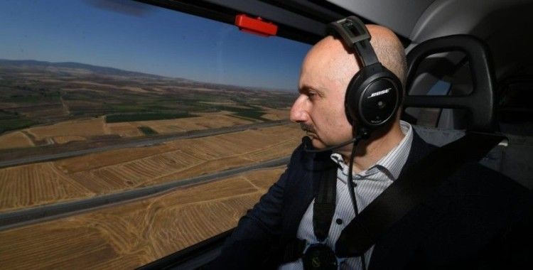 Bakan Karaismailoğlu, Ankara-Sivas YHT Projesi'ni havadan inceledi