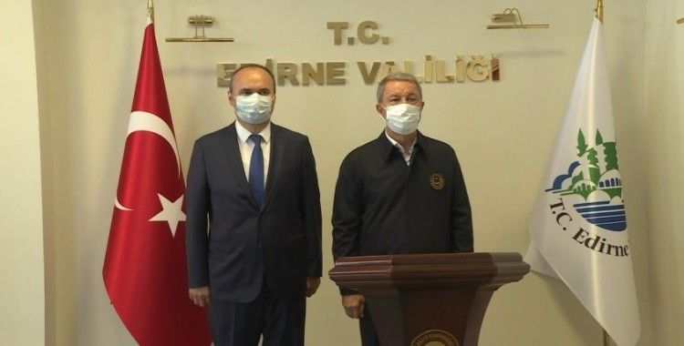 Bakan Akar ve TSK komuta kademesi Edirne Valiliğini ziyaret etti
