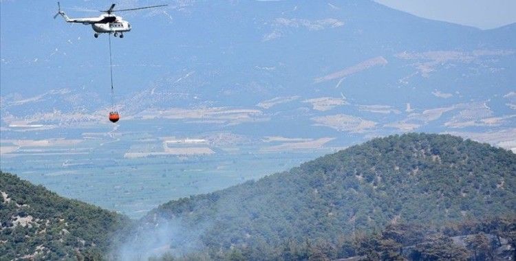 Manisa'da gece kontrol altına alınan orman yangını yeniden başladı