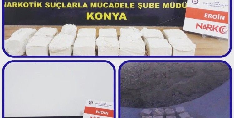 Konya'da 8 kilogram eroin ele geçirildi