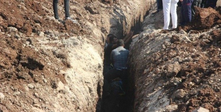 Kilis'te toprak altında kalan işçi ağır yaralandı