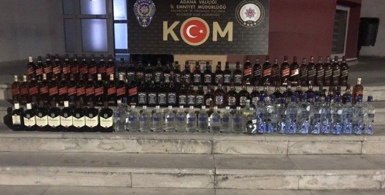 Adana'da kaçak içki ve puro operasyonu