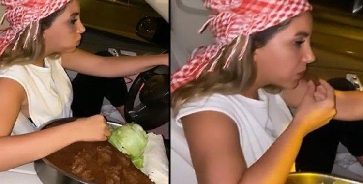 İstanbul'da direksiyon başında tepsiden çiğ köfte yiyen kadın sürücüye ceza