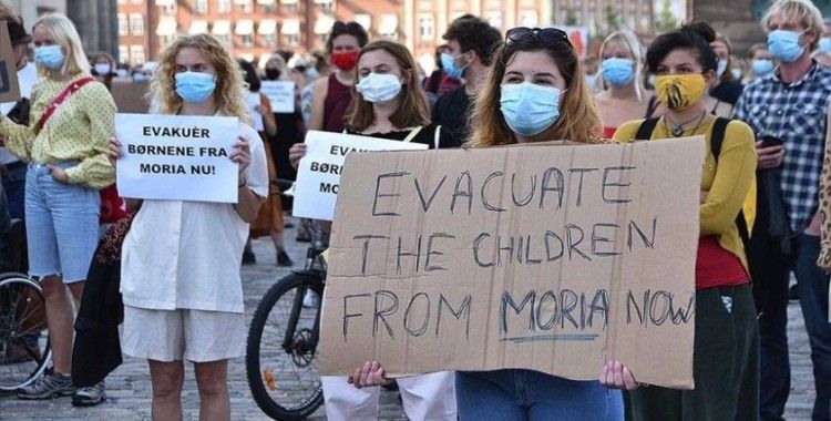 Danimarka'da 'Moria kampındaki sığınmacıların ülkeye kabulü' için gösteri yapıldı