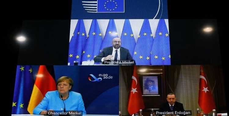 Cumhurbaşkanı Erdoğan, Michel ve Merkel ile görüştü