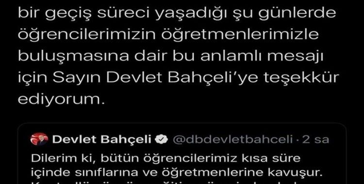 Milli Eğitim Bakanı Selçuk’dan MHP lideri Bahçeli’ye teşekkür mesajı
