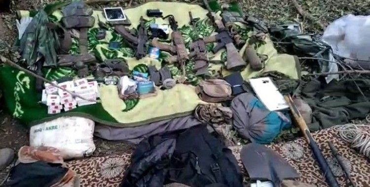 Irak kuzeyinde terör örgütü PKK'ya ait malzemeler ele geçirildi