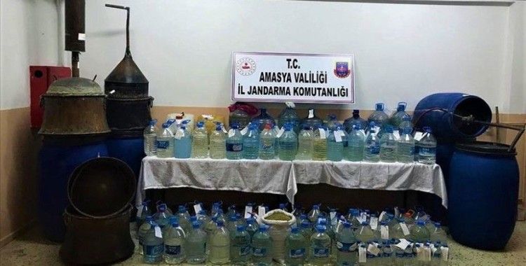 Amasya'da 4 bin 50 litre sahte içki ele geçirildi