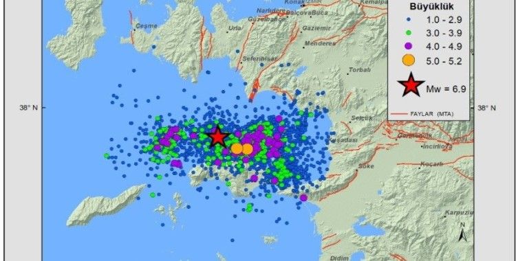 Ege’de 3 bin 457 artçı deprem meydana geldi