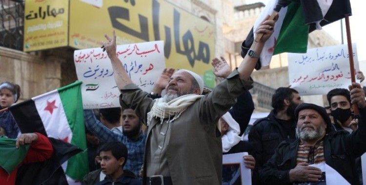 El Bab’ta siviller mülteci konferansını protesto etti