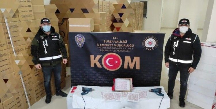 Bursa'da 1 milyon liralık kaçak makaron ele geçirildi