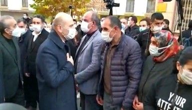 İçişleri Bakanı Süleyman Soylu, Diyarbakır'da evlat nöbetindeki aileleri ziyaret etti