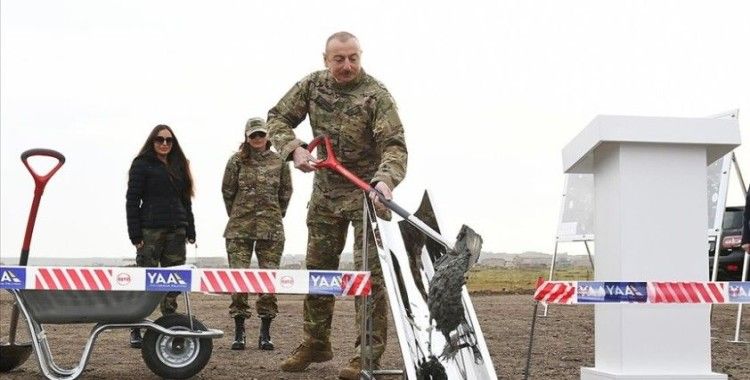 Aliyev işgalden kurtarılan Fuzuli'de yeni havalimanının temelini attı