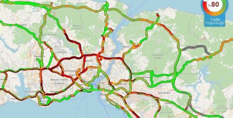  İstanbul’da kar trafiği, yoğunluk yüzde 80’e ulaştı