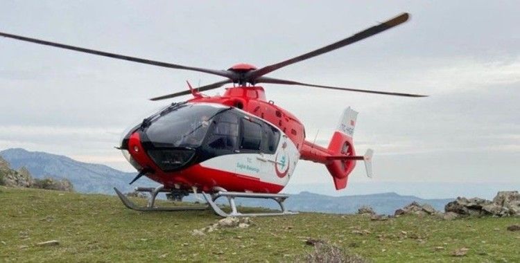  İzmir’de dağlık alanda yaralanan kadının imdadına hava ambulansı yetişti