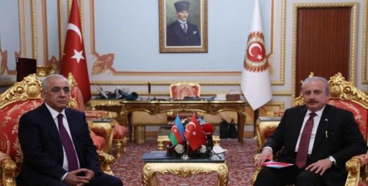TBMM Başkanı Şentop, Azerbaycan Başbakanı Esedov'u Meclis'te misafir etti