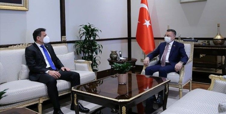 Cumhurbaşkanı Yardımcısı Oktay, KKTC Maliye Bakanı Oğuz'u kabul etti