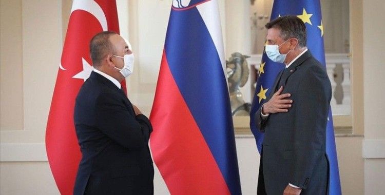 Dışişleri Bakanı Çavuşoğlu, Slovenya Cumhurbaşkanı Pahor tarafından kabul edildi