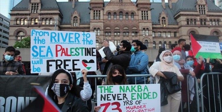İsrail'in Filistinlilere yönelik saldırıları Kanada'da protesto edildi