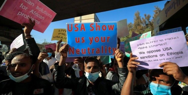 Etiyopya'da Tigray için ateşkes çağrısı yapan ABD'yi protesto gösterisi